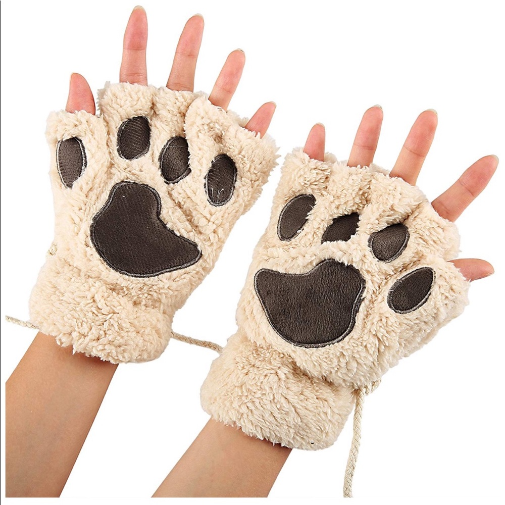 Brand new fluffy paw gloves